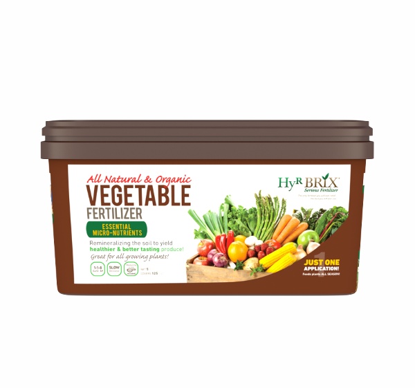 HyR BRIX® Organic Vegetable Fertilizer 1-1-8 Cal2 S9 - 5 lb Pail - 6 per case - Fertilizers